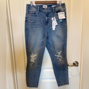 NWT William Rast High Rise Ankle Skinny distressed jean size 31